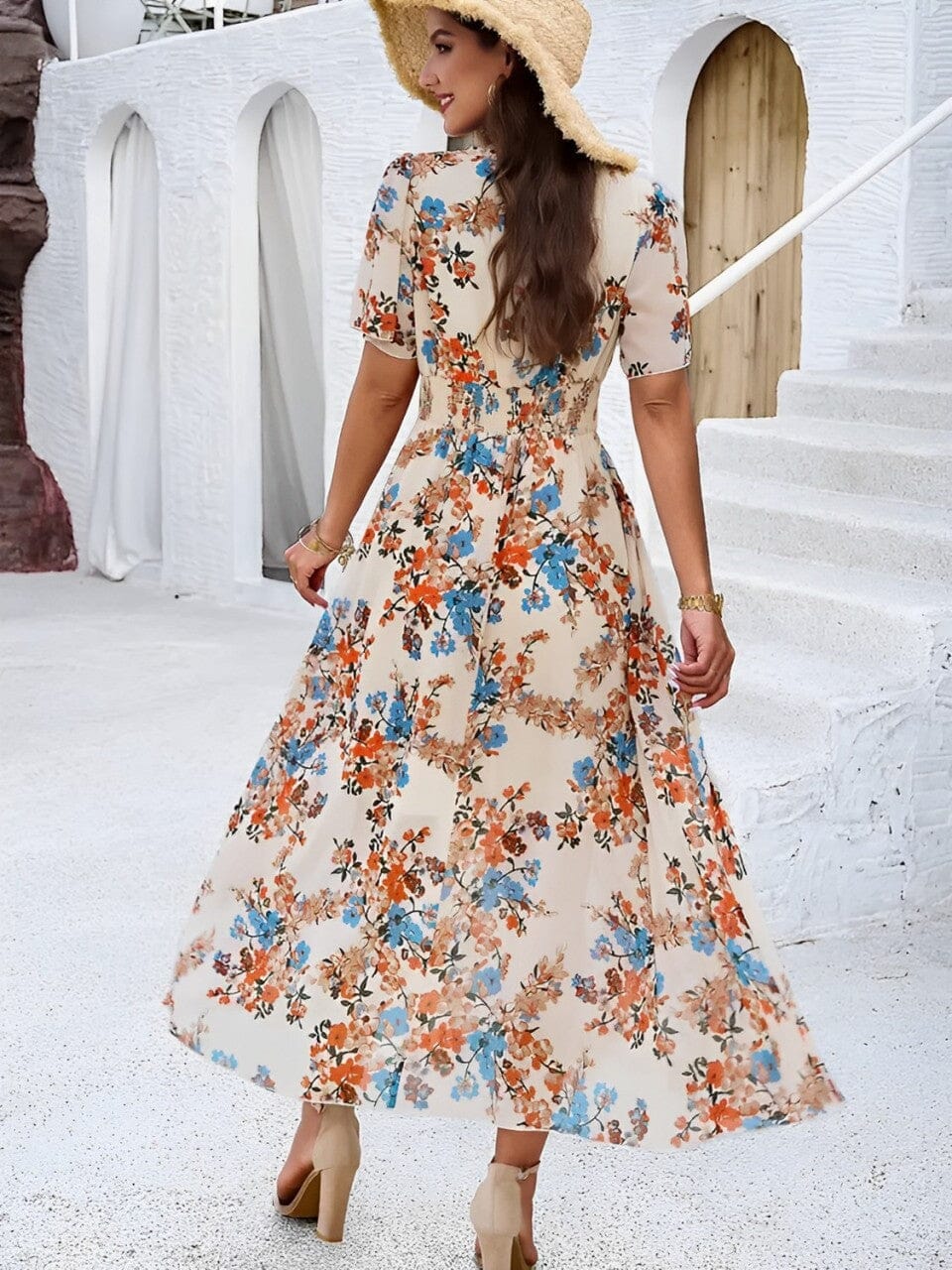 Vestido Amélia -  Elegância Floral para Todas as Ocasiões