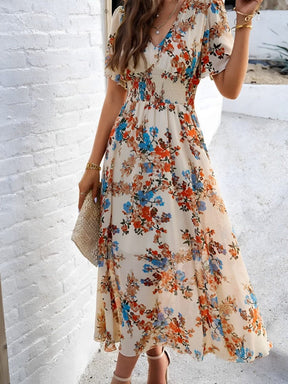 Vestido Amélia -  Elegância Floral para Todas as Ocasiões